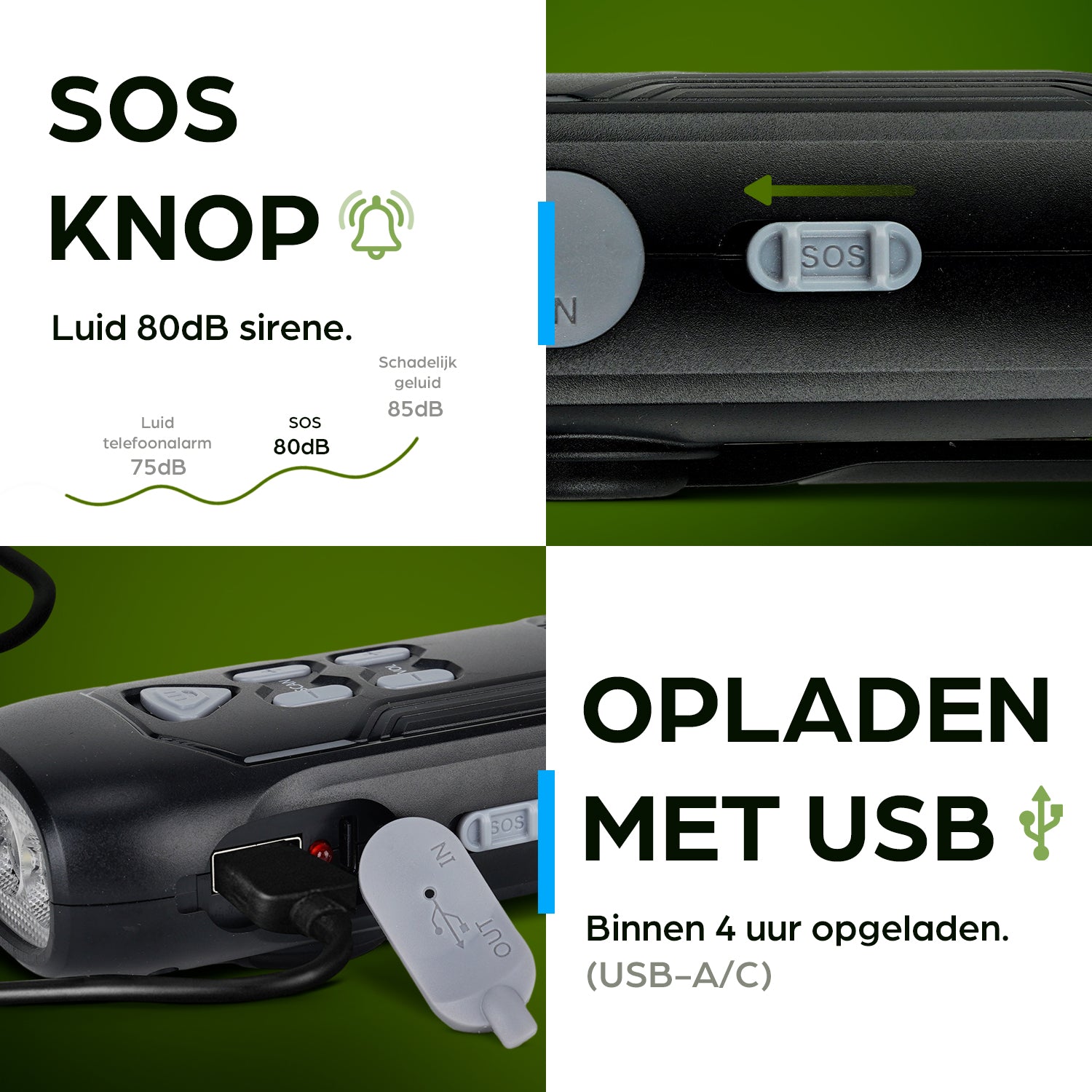 Exortus® - LED Zaklamp & Noodradio Dynamo Opwindbaar