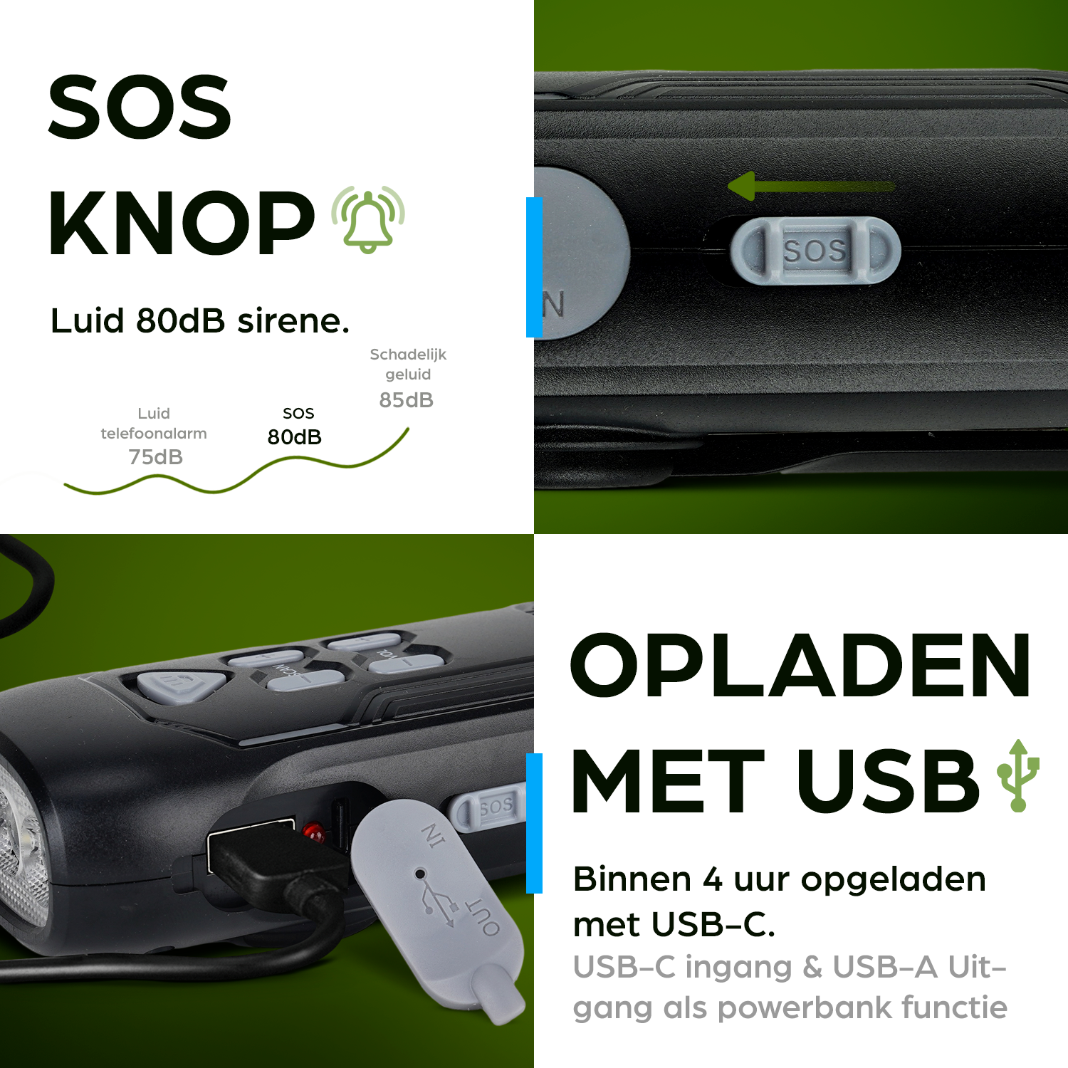 Exortus® - LED Zaklamp & Noodradio Dynamo Opwindbaar