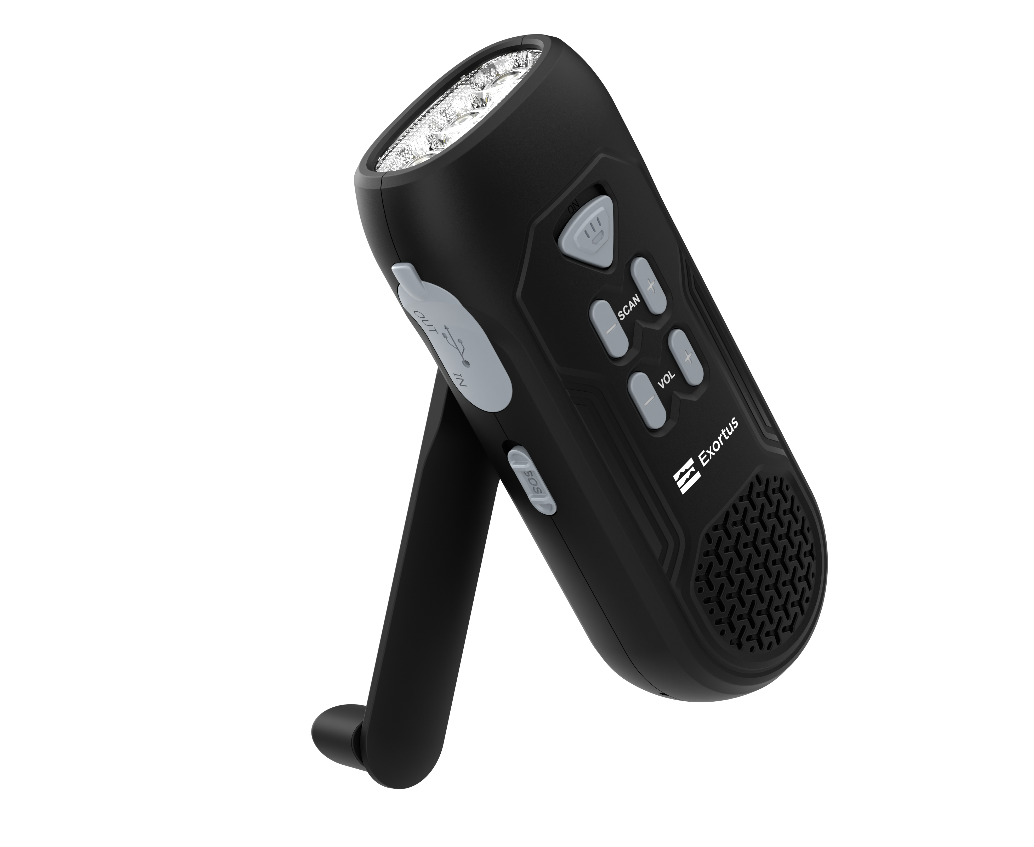 Exortus® - LED Zaklamp & Noodradio Dynamo Opwindbaar