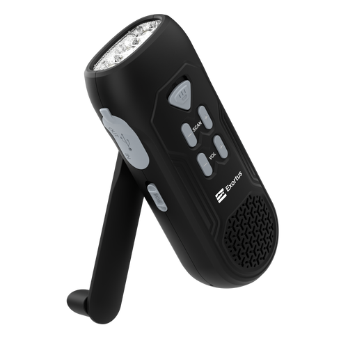 Exortus® - LED Zaklamp & Noodradio Dynamo Opwindbaar
