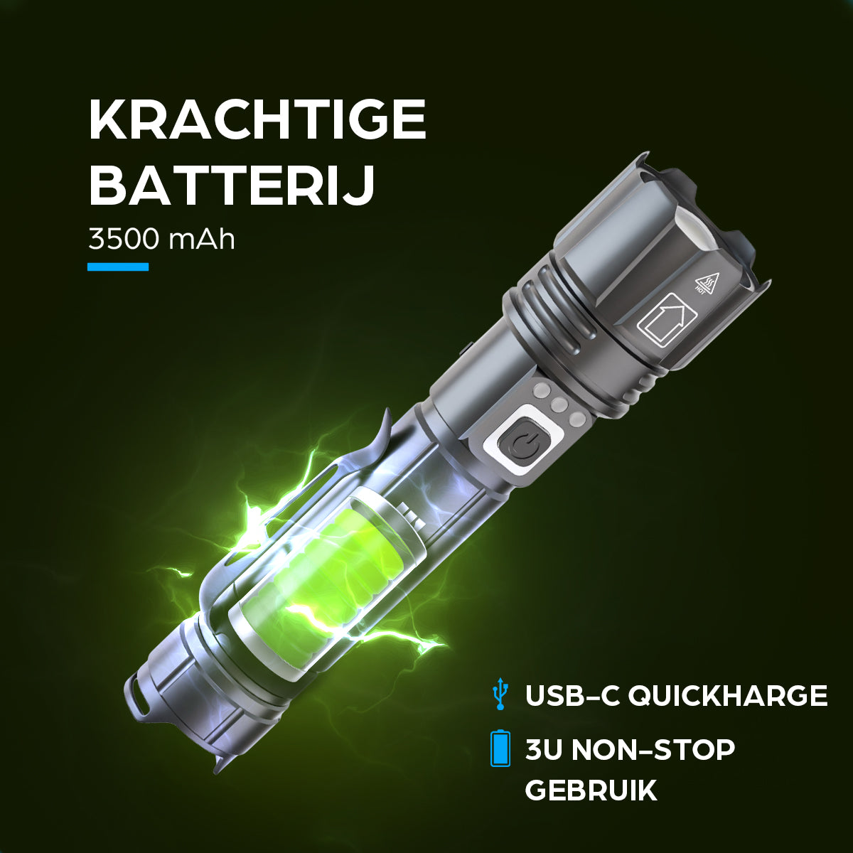 Exortus® - Oplaadbare LED Zaklamp - 1500 Lumen