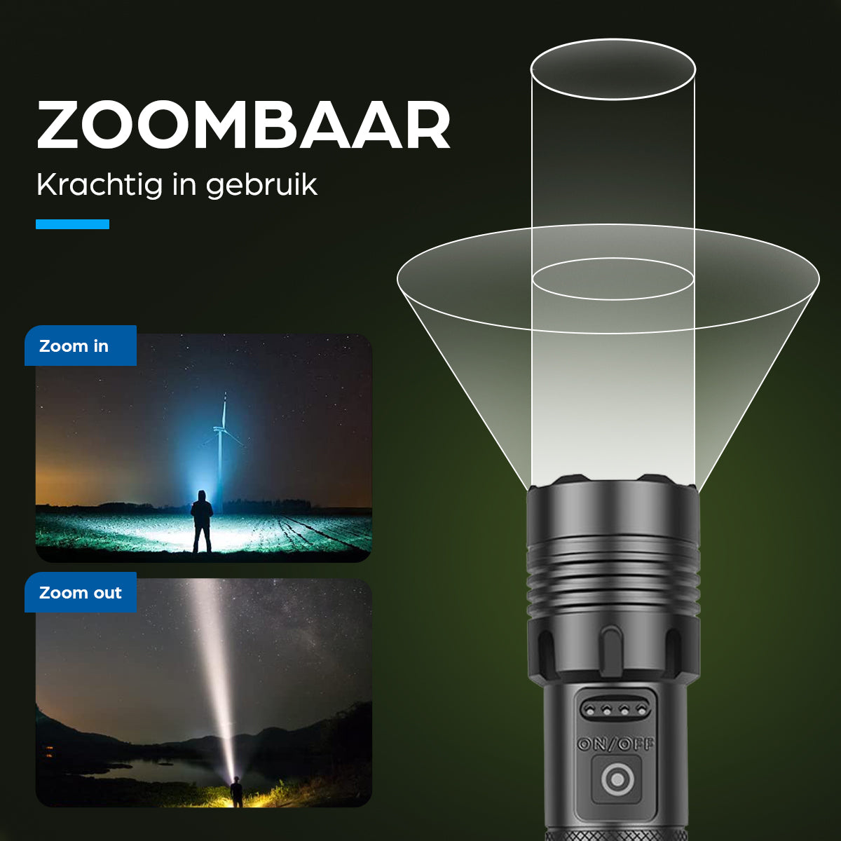 Exortus® - Oplaadbare LED Zaklamp - 5000 Lumen - Exortus-Outdoor