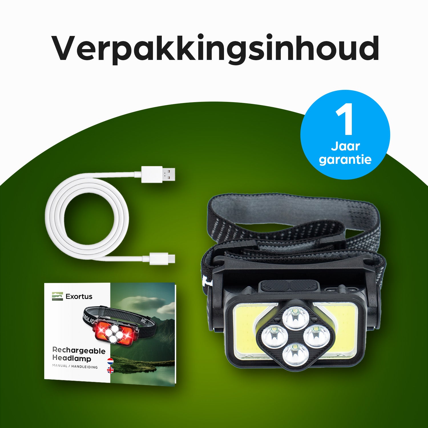 Exortus® Oplaadbare LED Hoofdlamp - Exortus-Outdoor