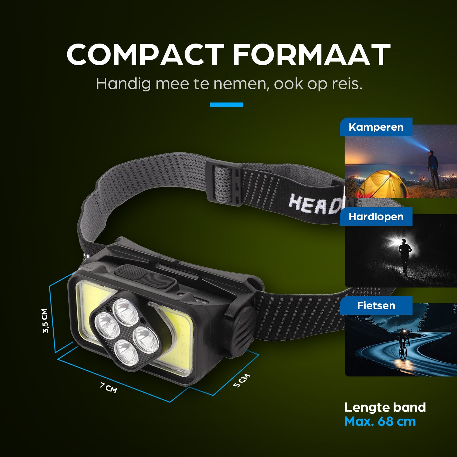 Exortus® Oplaadbare LED Hoofdlamp - Exortus-Outdoor